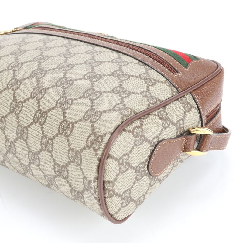 Vintage Old Gucci GG Supreme Sherry Line 001 56 Leather Shoulder Bag Crossbody