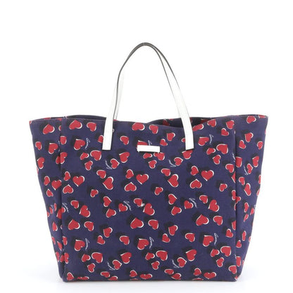 Gucci Heart Beat Leather Tote Bag Shoulder 282439 Hand Navy Blue A4 Ladies RCE