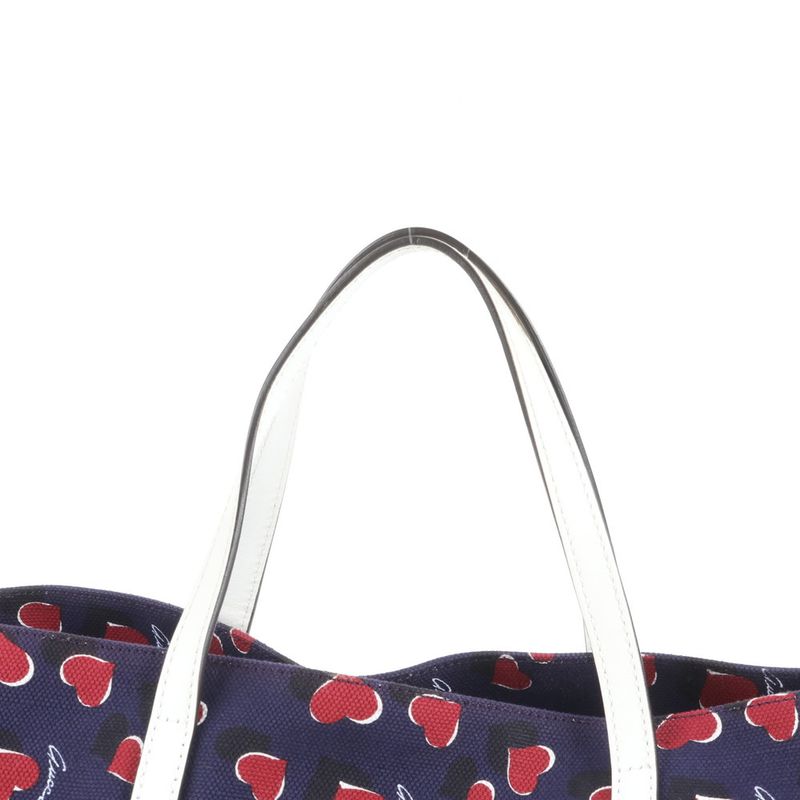 Gucci Heart Beat Leather Tote Bag Shoulder 282439 Hand Navy Blue A4 Ladies RCE