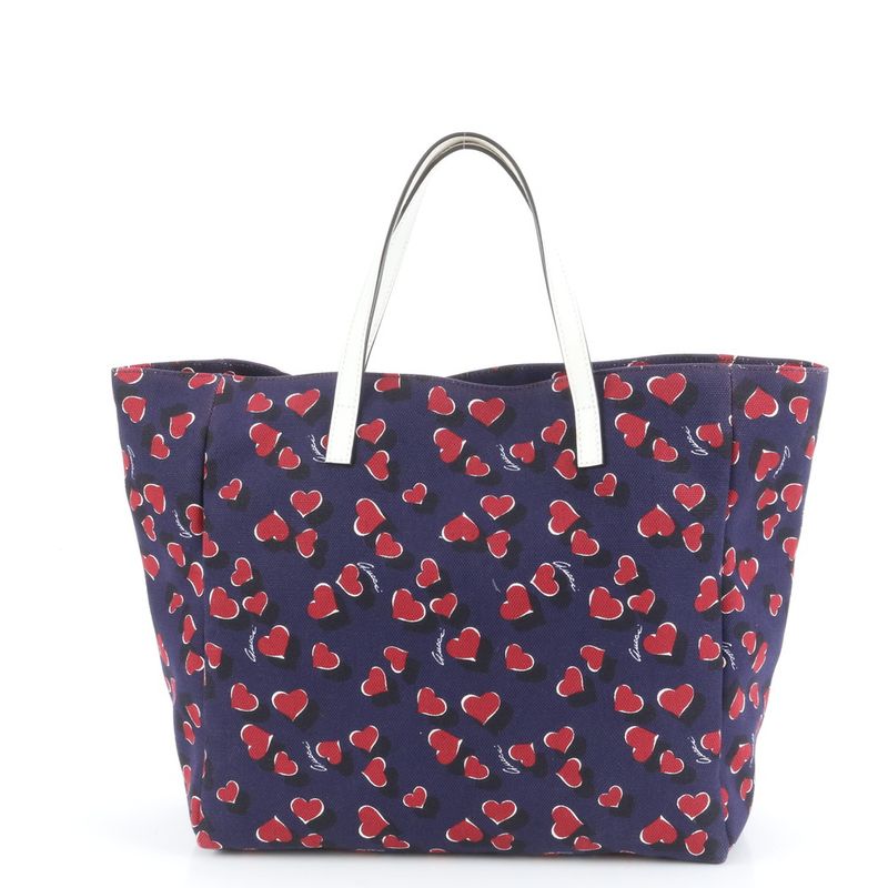 Gucci Heart Beat Leather Tote Bag Shoulder 282439 Hand Navy Blue A4 Ladies RCE