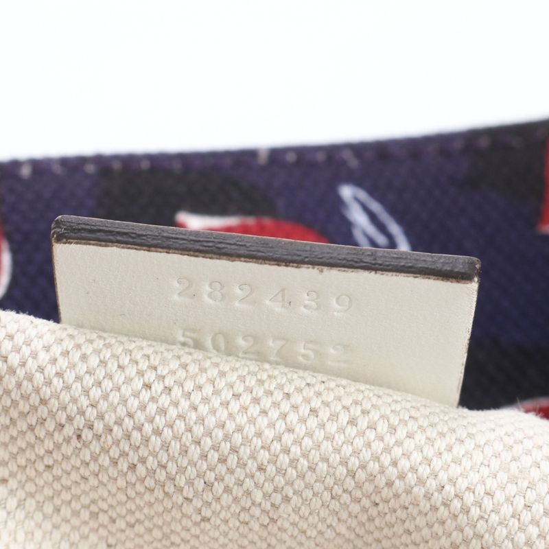 Gucci Heart Beat Leather Tote Bag Shoulder 282439 Hand Navy Blue A4 Ladies RCE