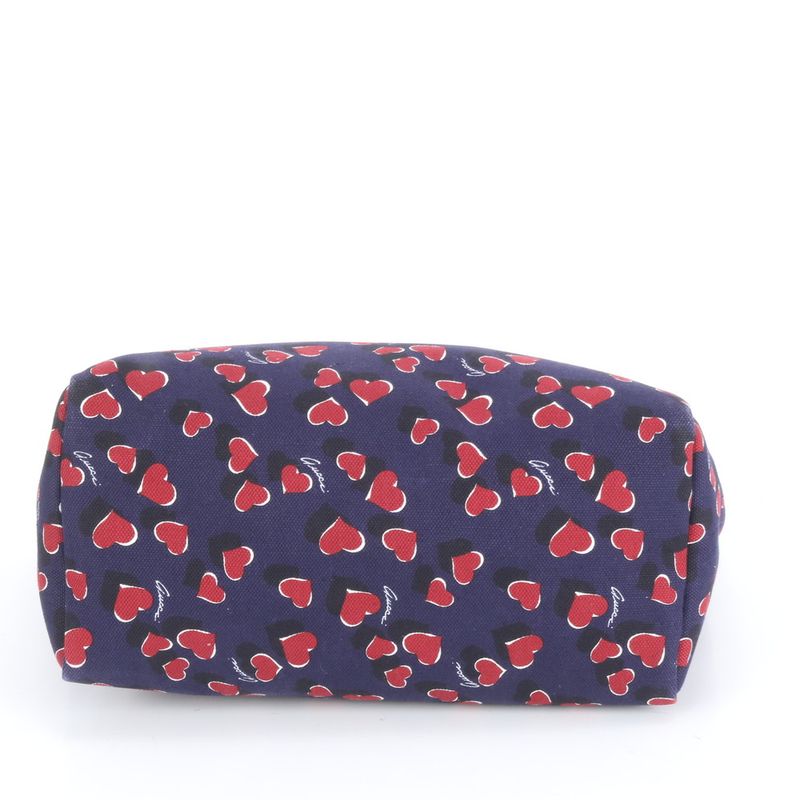 Gucci Heart Beat Leather Tote Bag Shoulder 282439 Hand Navy Blue A4 Ladies RCE