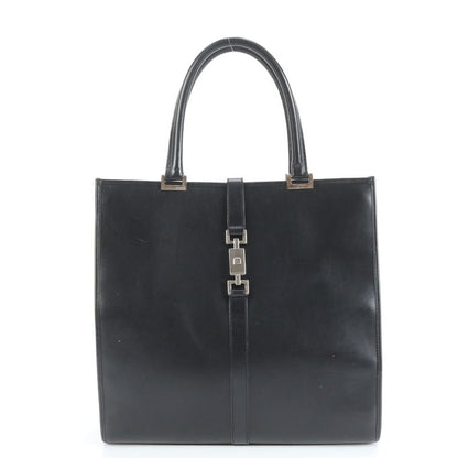 Gucci Jackie Leather Tote Bag Hand 002 1064 Black Silver Hardware A4 Women's