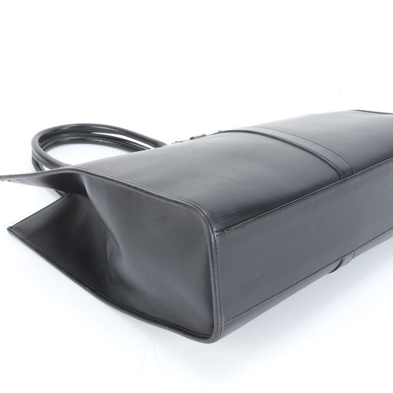 Gucci Jackie Leather Tote Bag Hand 002 1064 Black Silver Hardware A4 Women's