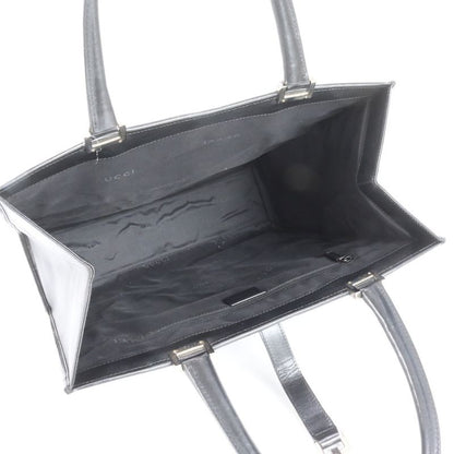 Gucci Jackie Leather Tote Bag Hand 002 1064 Black Silver Hardware A4 Women's