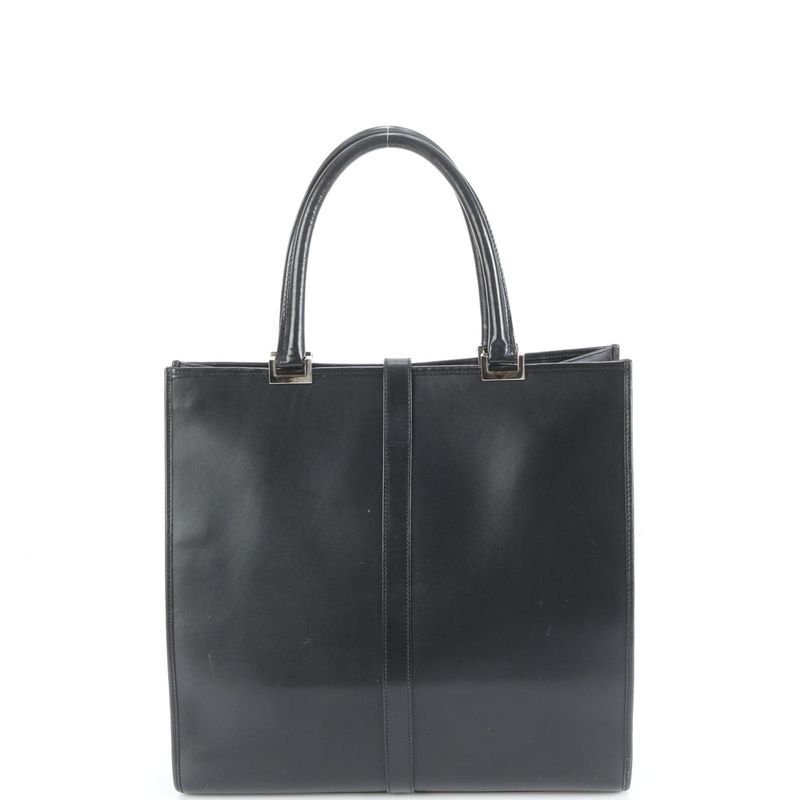 Gucci Jackie Leather Tote Bag Hand 002 1064 Black Silver Hardware A4 Women's