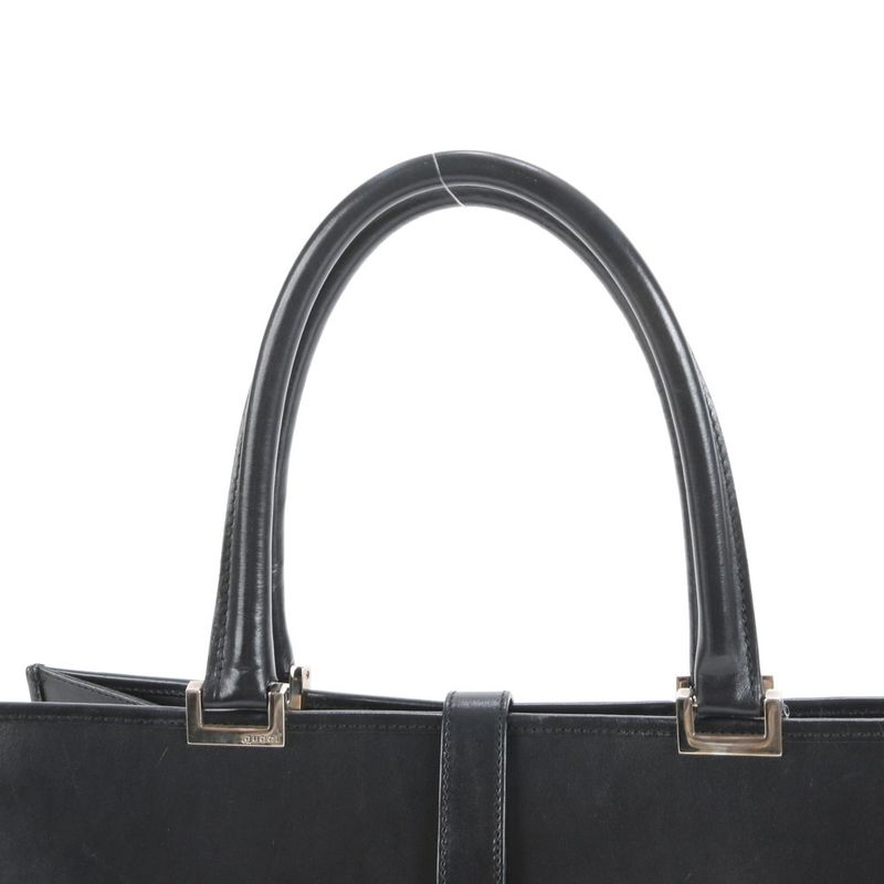 Gucci Jackie Leather Tote Bag Hand 002 1064 Black Silver Hardware A4 Women's