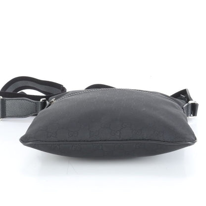 Gucci GG Nylon Leather Shoulder Bag Crossbody Messenger With Control Card