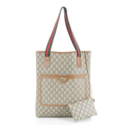 Vintage Old Gucci Plus Sherry Line Leather Tote Bag Shoulder A4 Ladies EUE