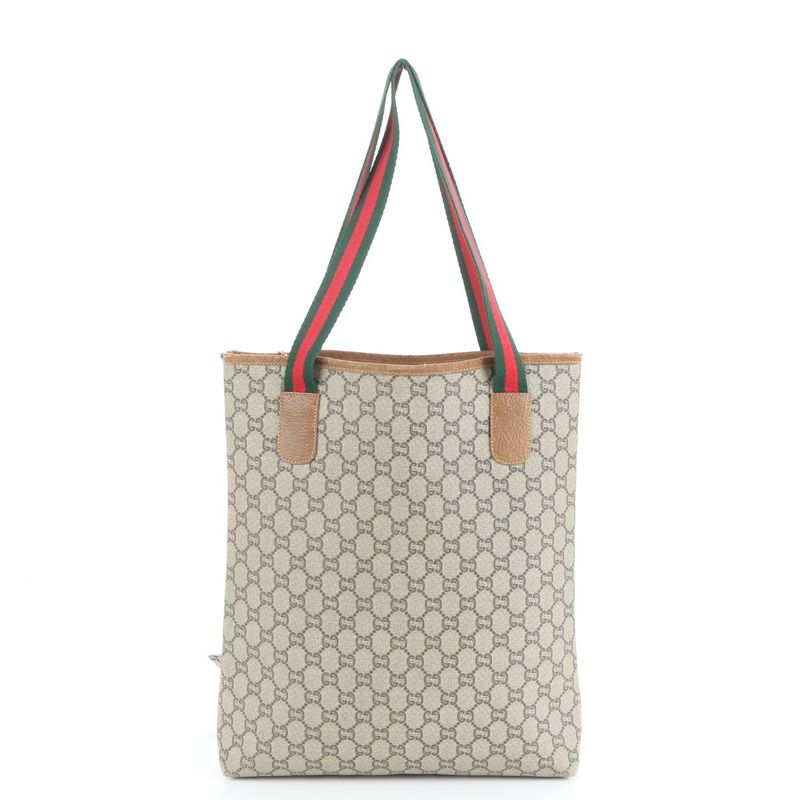 Vintage Old Gucci Plus Sherry Line Leather Tote Bag Shoulder A4 Ladies EUE