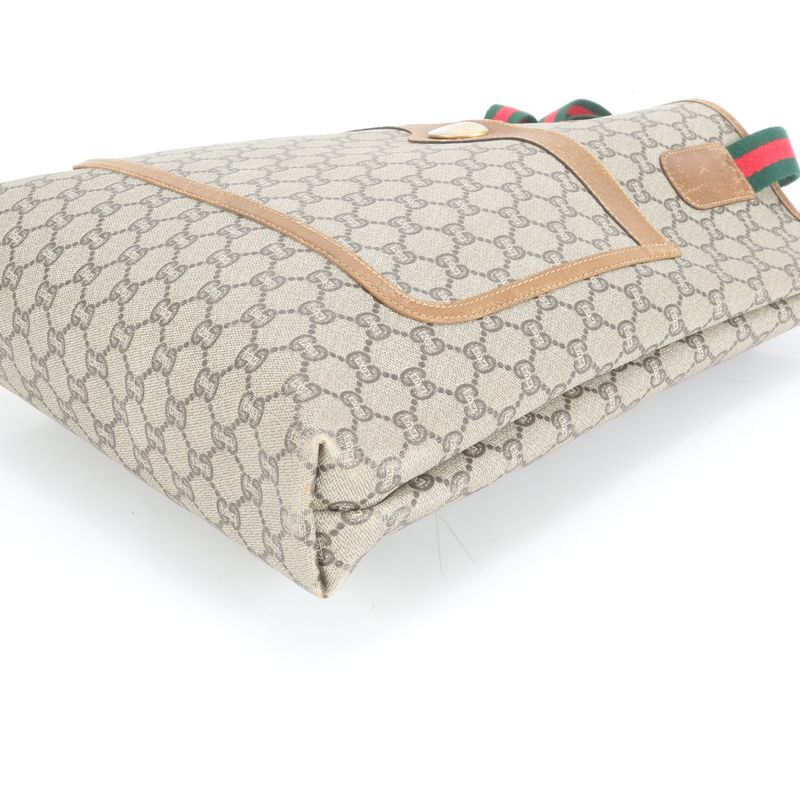 Vintage Old Gucci Plus Sherry Line Leather Tote Bag Shoulder A4 Ladies EUE