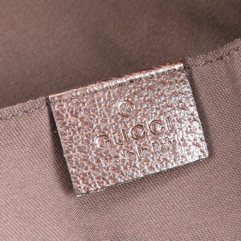 Gucci GG Canvas Leather Tote Bag Shoulder 189669 Brown A4 Men's EUE Db31-3