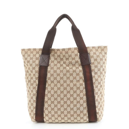 Gucci GG Canvas Leather Tote Bag Shoulder 189669 Brown A4 Men's EUE Db31-3