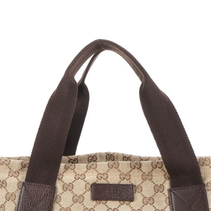 Gucci GG Canvas Leather Tote Bag Shoulder 189669 Brown A4 Men's EUE Db31-3