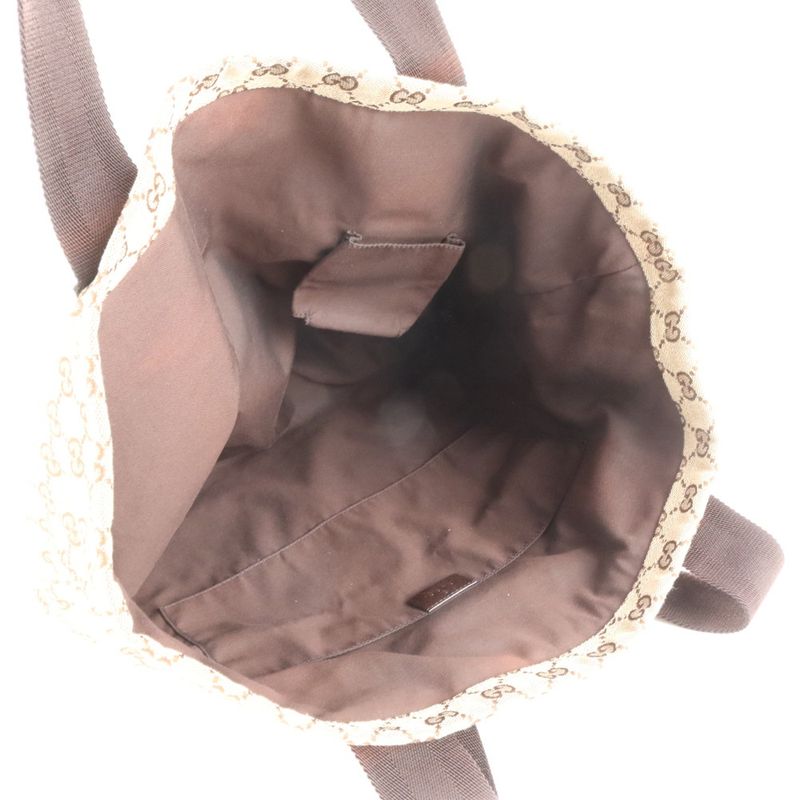 Gucci GG Canvas Leather Tote Bag Shoulder 189669 Brown A4 Men's EUE Db31-3