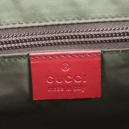 Gucci GG Canvas Leather Handbag Tote 131228 Beige Genuine Leather Women EUE