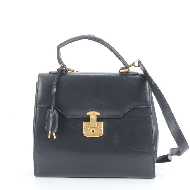 Gucci Lady Lock Leather 2WAY Shoulder Bag Crossbody Top Handle 000 256 Hand