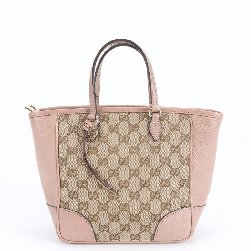 Gucci GG Canvas Bree Small Top Handle Bag 353121 Leather Hand Tote Women's EUE
