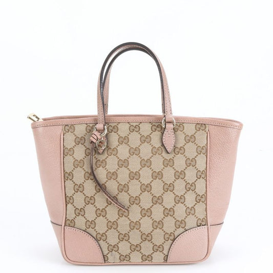 Gucci GG Canvas Bree Small Top Handle Bag 353121 Leather Hand Tote Women's EUE
