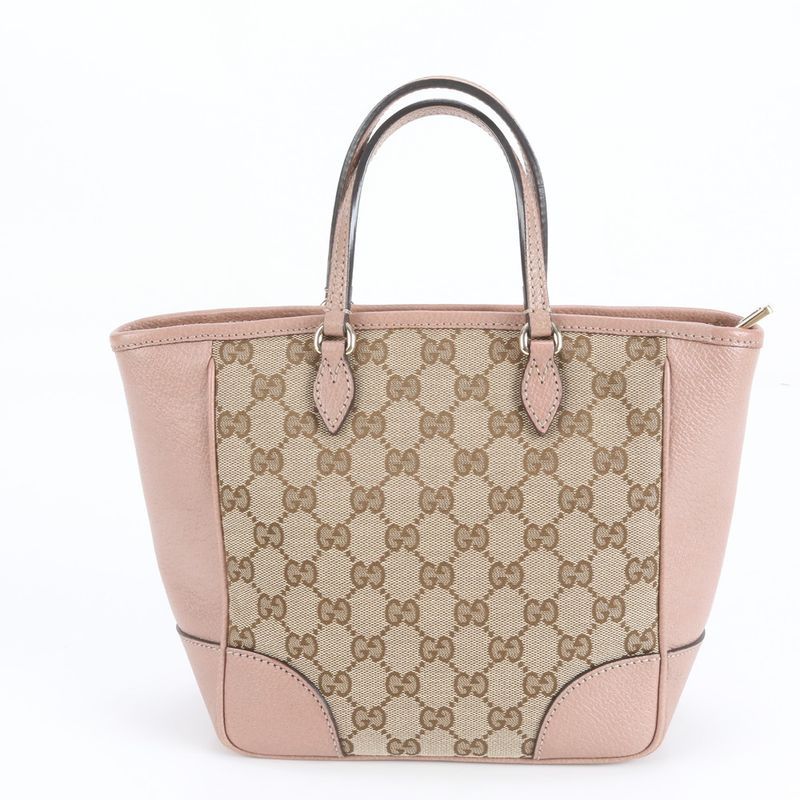 Gucci GG Canvas Bree Small Top Handle Bag 353121 Leather Hand Tote Women's EUE