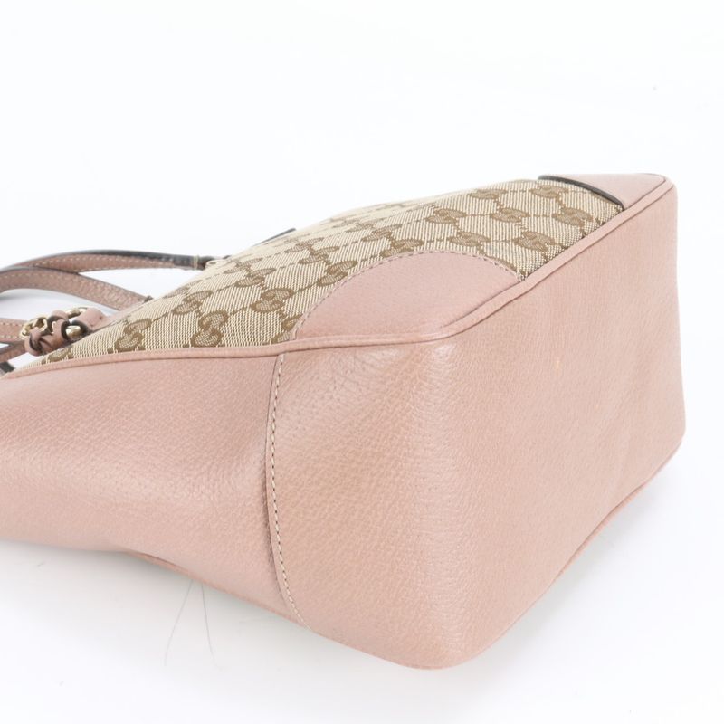 Gucci GG Canvas Bree Small Top Handle Bag 353121 Leather Hand Tote Women's EUE