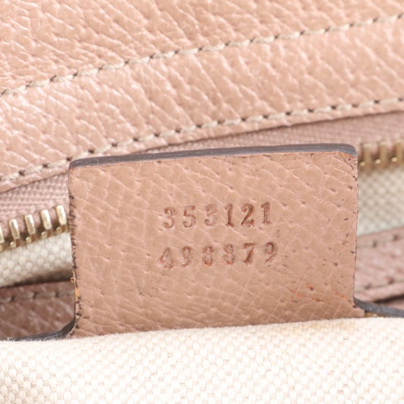 Gucci GG Canvas Bree Small Top Handle Bag 353121 Leather Hand Tote Women's EUE