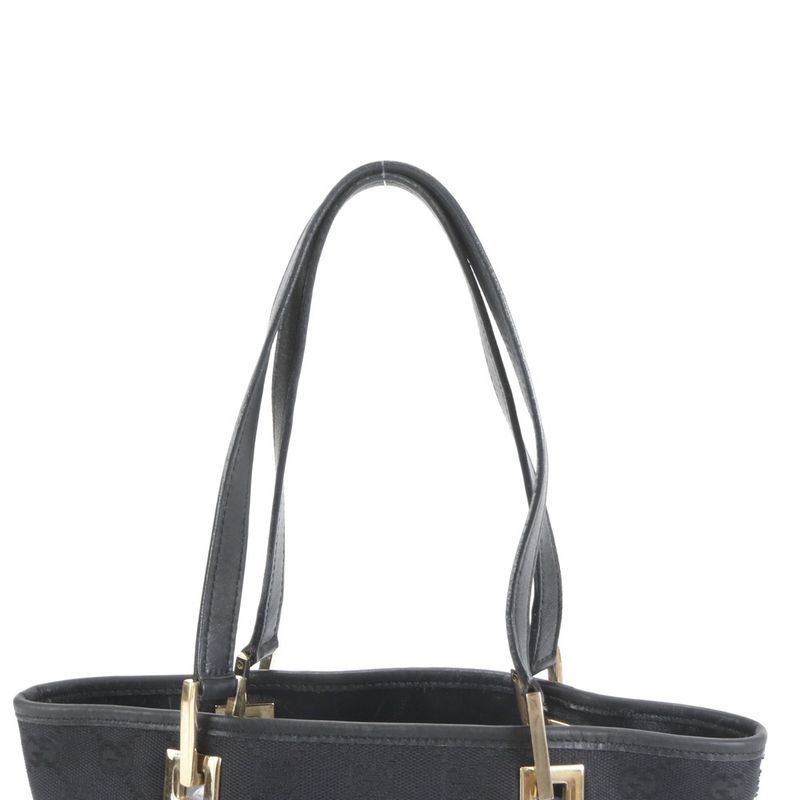 Gucci GG Canvas Leather Tote Bag Shoulder 002 1099 Hand Gold Hardware Women's