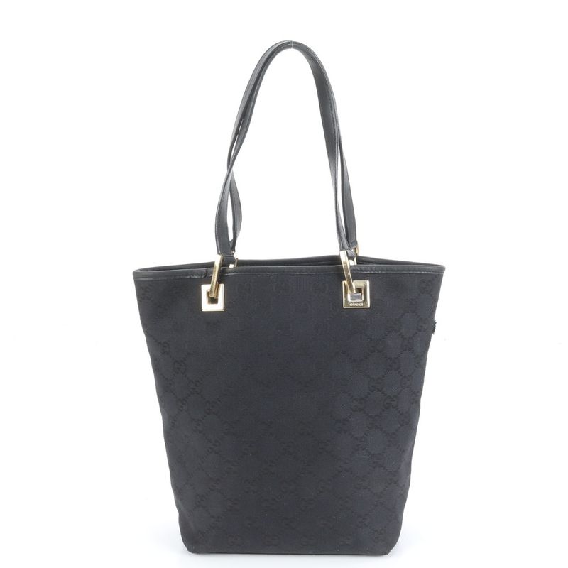 Gucci GG Canvas Leather Tote Bag Shoulder 002 1099 Hand Gold Hardware Women's
