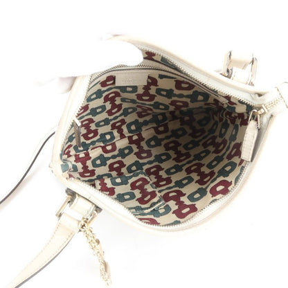 Gucci GG Canvas Charm Leather Shoulder Bag Crossbody 144388 Women ECE Db36-10