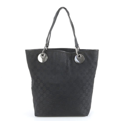 Gucci GG Canvas Eclipse Leather Tote Bag Shoulder 120836 Hand Black Women's ECE