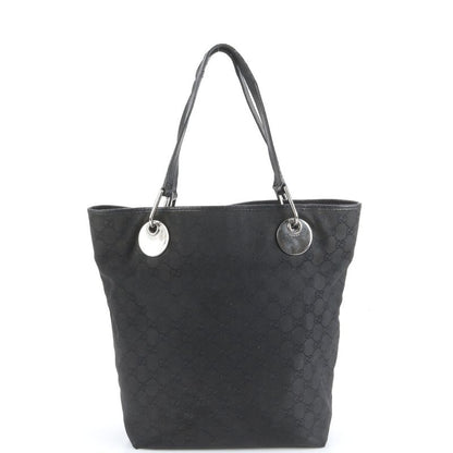 Gucci GG Canvas Eclipse Leather Tote Bag Shoulder 120836 Hand Black Women's ECE