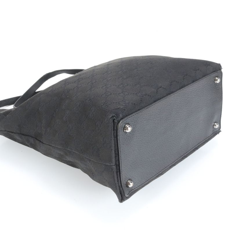 Gucci GG Canvas Eclipse Leather Tote Bag Shoulder 120836 Hand Black Women's ECE