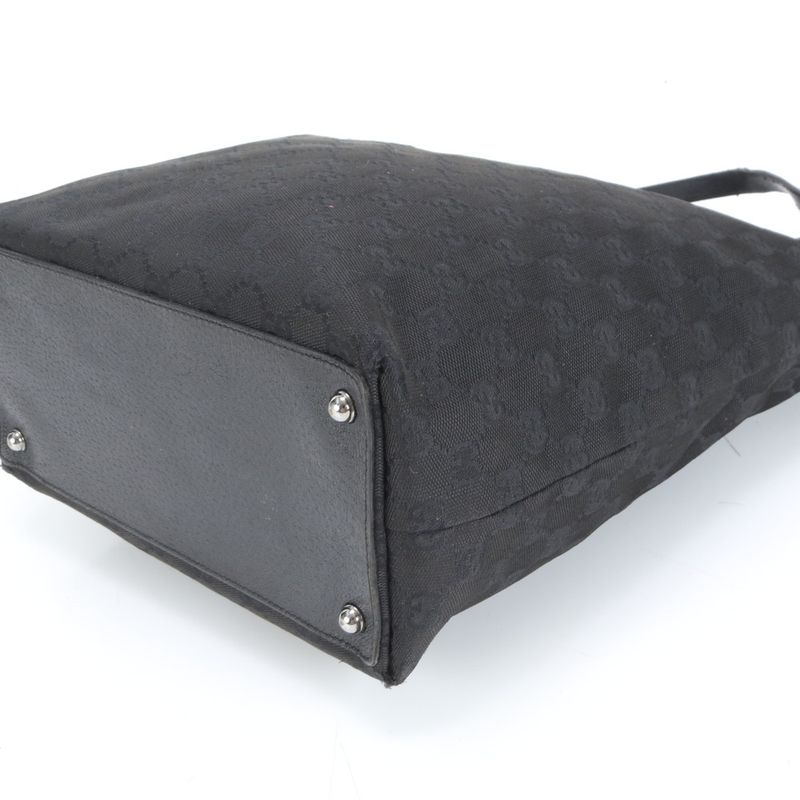 Gucci GG Canvas Eclipse Leather Tote Bag Shoulder 120836 Hand Black Women's ECE