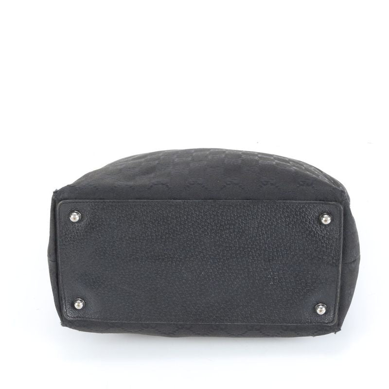 Gucci GG Canvas Eclipse Leather Tote Bag Shoulder 120836 Hand Black Women's ECE