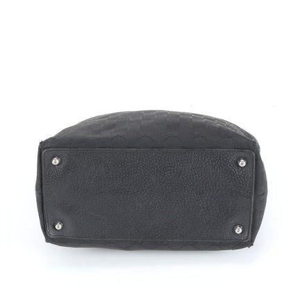 Gucci GG Canvas Eclipse Leather Tote Bag Shoulder 120836 Hand Black Women's ECE