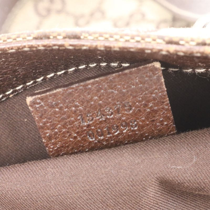 Gucci GG Canvas Bamboo Leather Tote Bag Shoulder Hand 154375 Brown A4 Ladies
