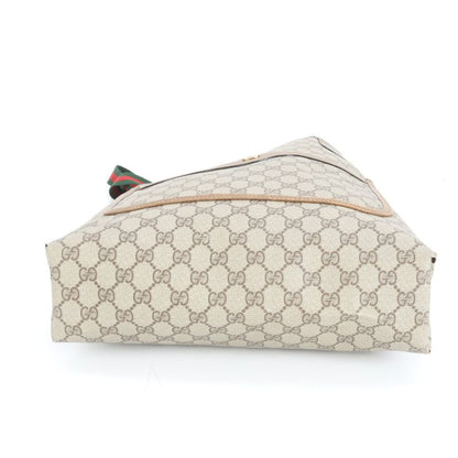 Vintage Old Gucci GG Supreme Sherry Leather Tote Bag Shoulder 39 02 A4 Women's