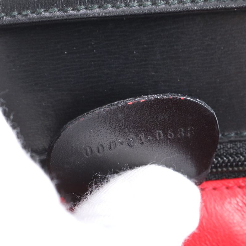 Gucci Bamboo Leather 2WAY Shoulder Bag Crossbody Black Hand Tote Women's EUE