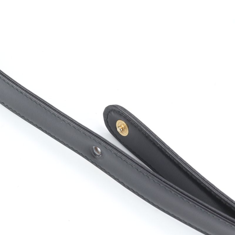 Gucci Bamboo Leather 2WAY Shoulder Bag Crossbody Black Hand Tote Women's EUE