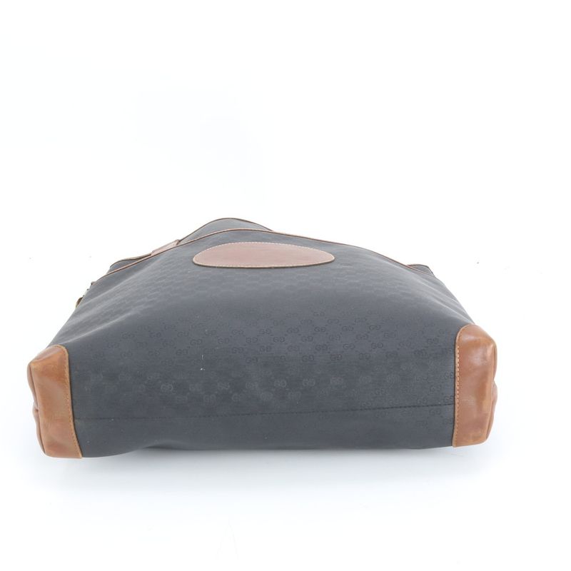 Old Gucci Micro GG Sherry Line 002 983 Leather Tote Bag Shoulder Brown A4 Men's