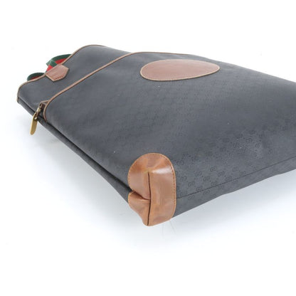 Old Gucci Micro GG Sherry Line 002 983 Leather Tote Bag Shoulder Brown A4 Men's