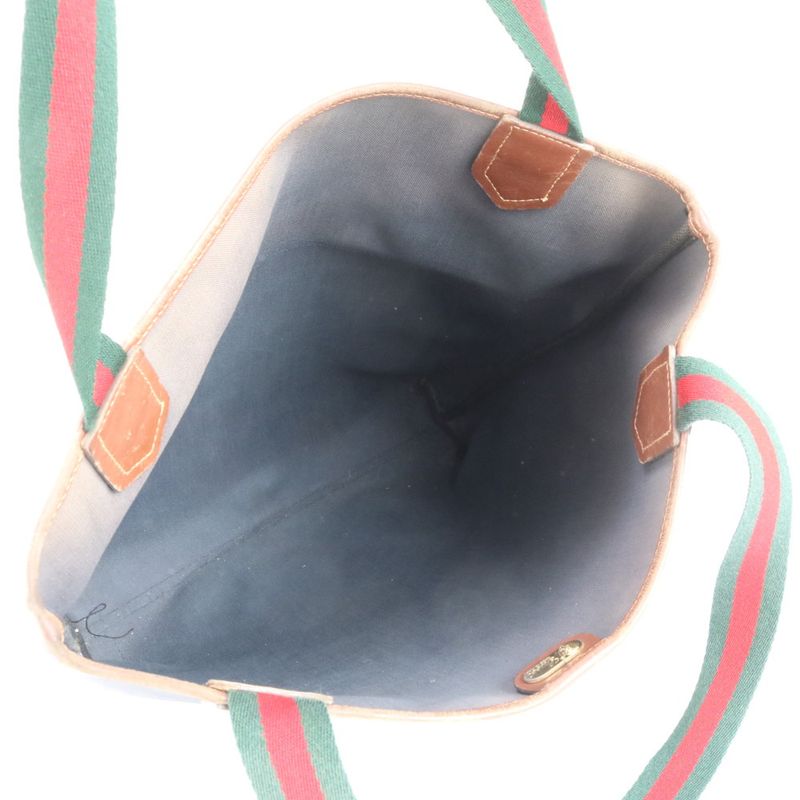 Old Gucci Micro GG Sherry Line 002 983 Leather Tote Bag Shoulder Brown A4 Men's