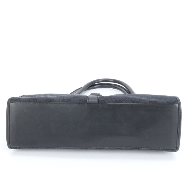 Gucci With Control Card GG Canvas Jackie Leather Tote Bag Hand 002 1067 Black