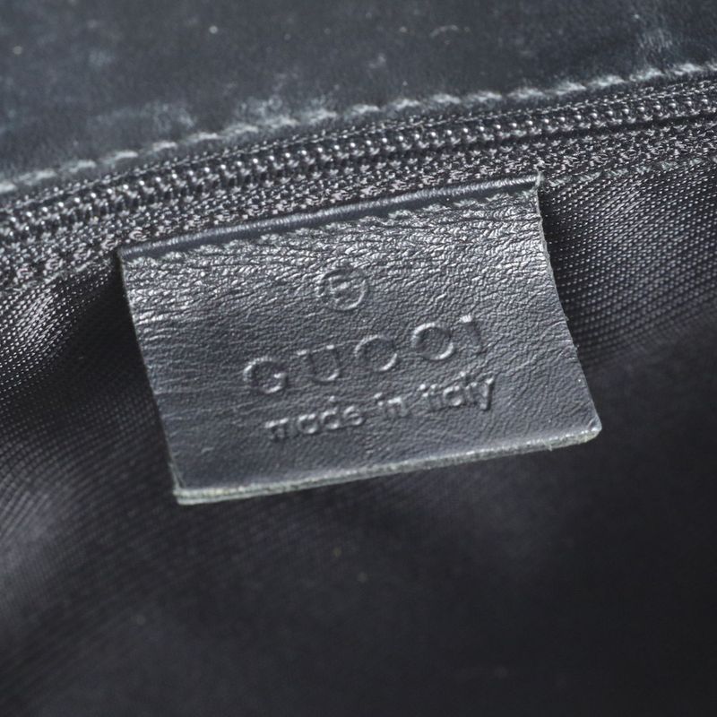 Gucci With Control Card GG Canvas Jackie Leather Tote Bag Hand 002 1067 Black