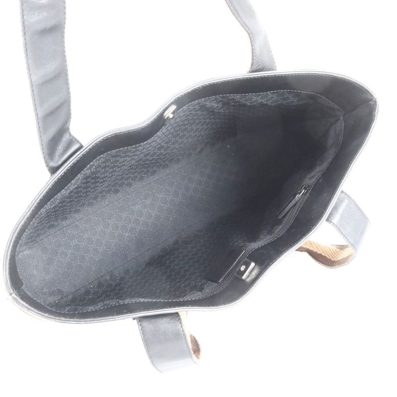 Gucci 002 1135 Leather Tote Bag Shoulder Hand Black Women's RCE Db46-5