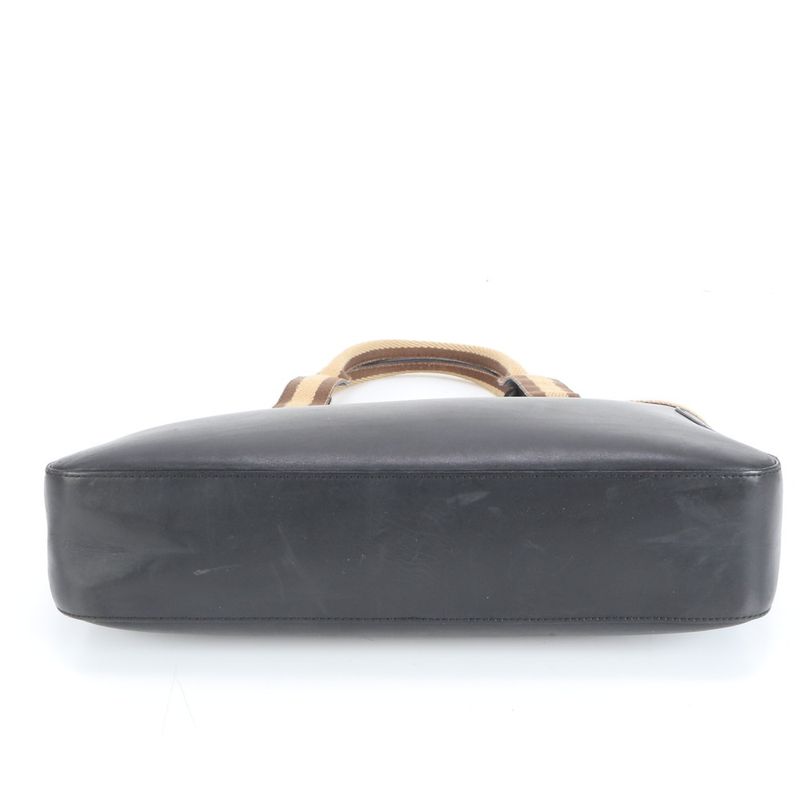 Gucci 002 1135 Leather Tote Bag Shoulder Hand Black Women's RCE Db46-5