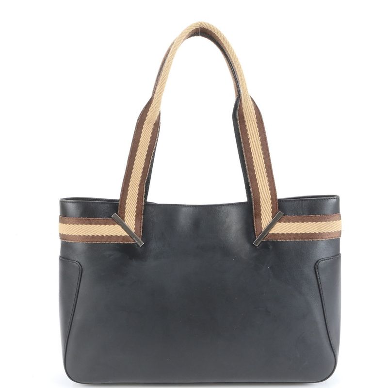 Gucci 002 1135 Leather Tote Bag Shoulder Hand Black Women's RCE Db46-5