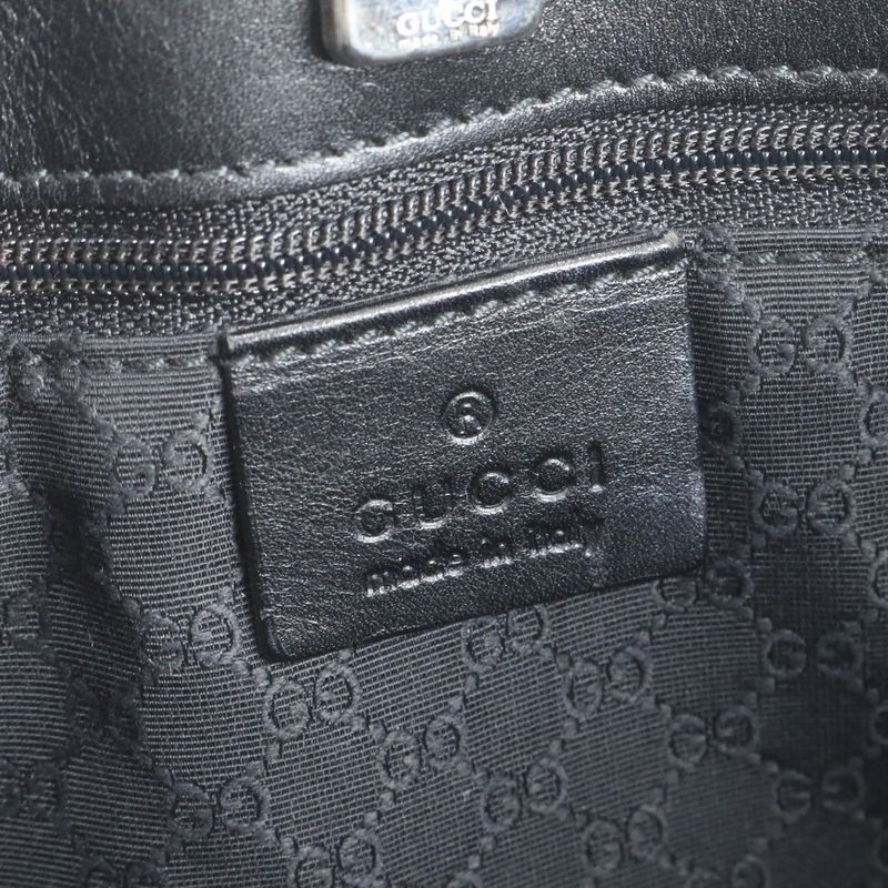 Gucci 002 1135 Leather Tote Bag Shoulder Hand Black Women's RCE Db46-5