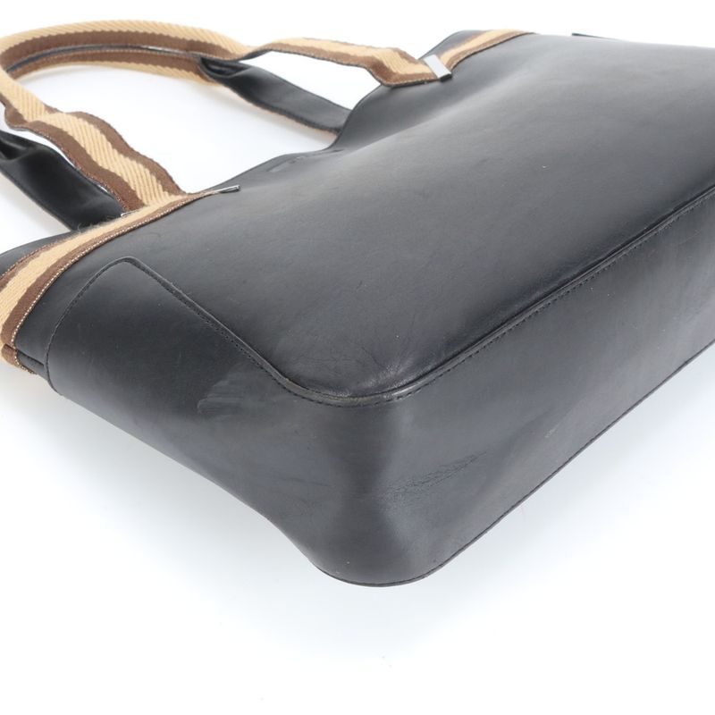 Gucci 002 1135 Leather Tote Bag Shoulder Hand Black Women's RCE Db46-5