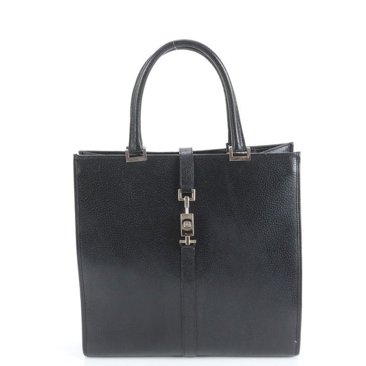 Gucci Jackie Leather Tote Bag 002 1064 Hand Black Silver Hardware A4 Women's
